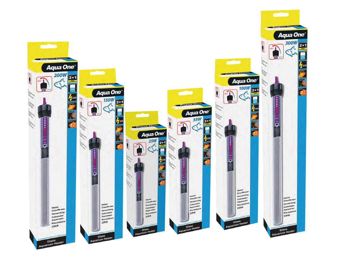 Aqua One Glass Aquarium Heater - Perfect Aquatics Ltd