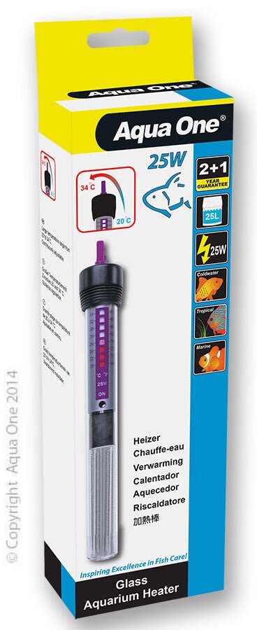 Aqua One Glass Aquarium Heater - Perfect Aquatics Ltd