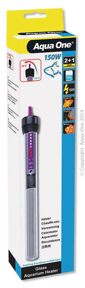 Aqua One Glass Aquarium Heater - Perfect Aquatics Ltd