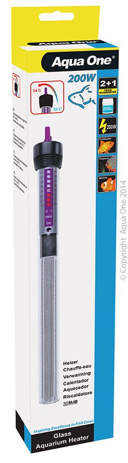 Aqua One Glass Aquarium Heater - Perfect Aquatics Ltd