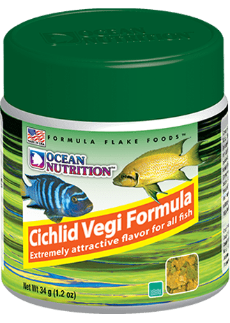 Ocean Nutrition Cichlid Vegi Flakes 34g - Perfect Aquatics Ltd
