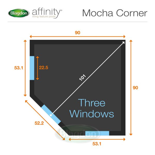 Blagdon Affinity Mocha Corner Pool (Inpond 5 - in - 1 3000 UVC included) - Perfect Aquatics Ltd