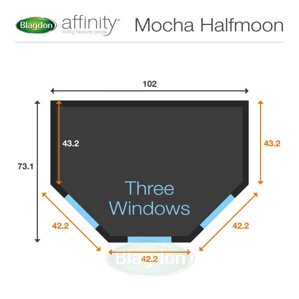 Blagdon Affinity Mocha Half Moon Pool (Inpond 5 - in - 1 3000 UVC included) - Perfect Aquatics Ltd