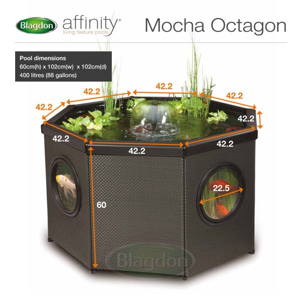 Blagdon Affinity Mocha Octagon Pool (Inpond 5-in-1 3000 UVC included)