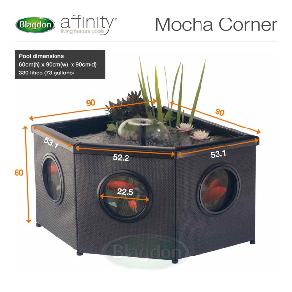 Blagdon Affinity Mocha Corner Pool (Inpond 5 - in - 1 3000 UVC included) - Perfect Aquatics Ltd