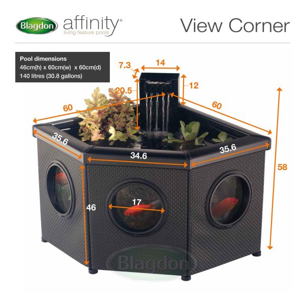 Blagdon Affinity View Corner Pool (Inpond 5 - in - 1 2000 included) - Perfect Aquatics Ltd