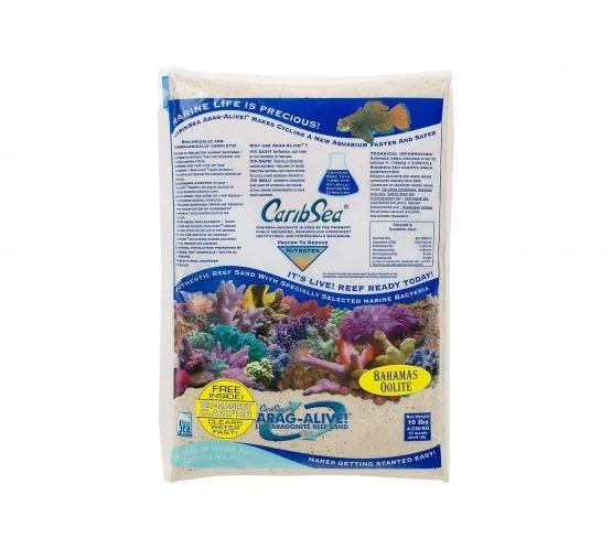 CaribSea Arag - Alive Bahamas Oolite Live Sand 20LB - Perfect Aquatics Ltd