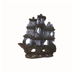 Hugo Pirate Ship + Sail 38X13x41 - Perfect Aquatics Ltd