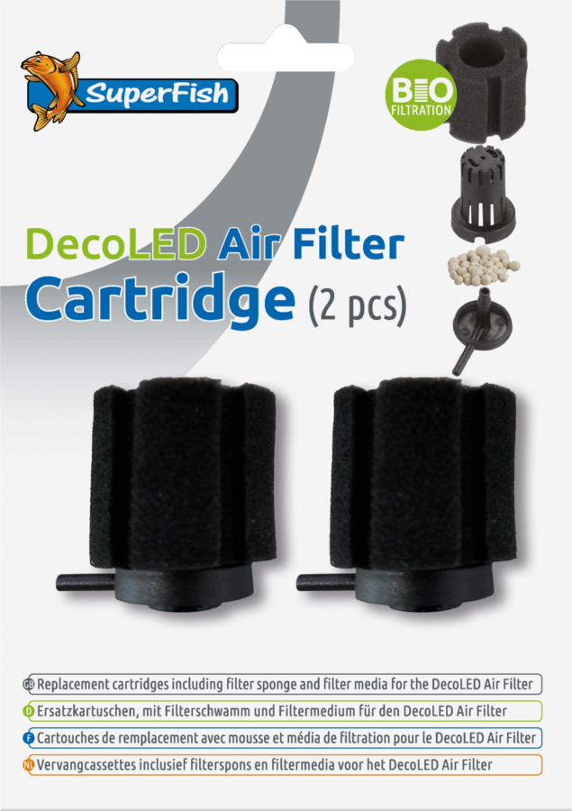 SuperFish Deco LED Air Filter Cartridge 2x - Perfect Aquatics Ltd