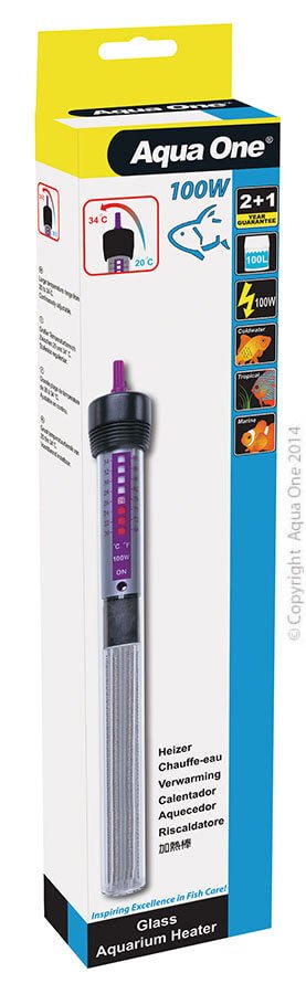 Aqua One Glass Aquarium Heater - Perfect Aquatics Ltd