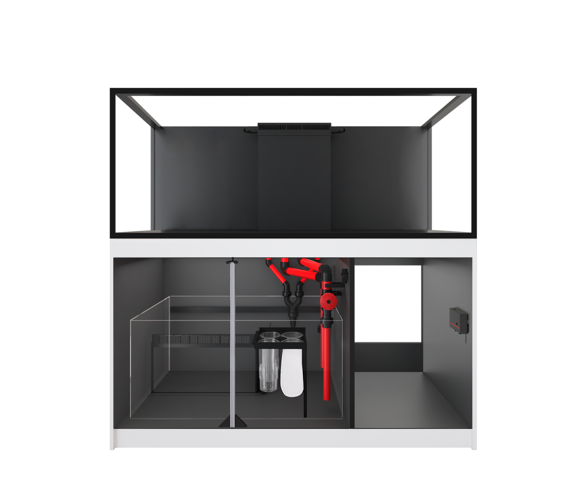 Red Sea REEFER 625 G3+ Aquarium – manufacturer view with cabinet doors removed
