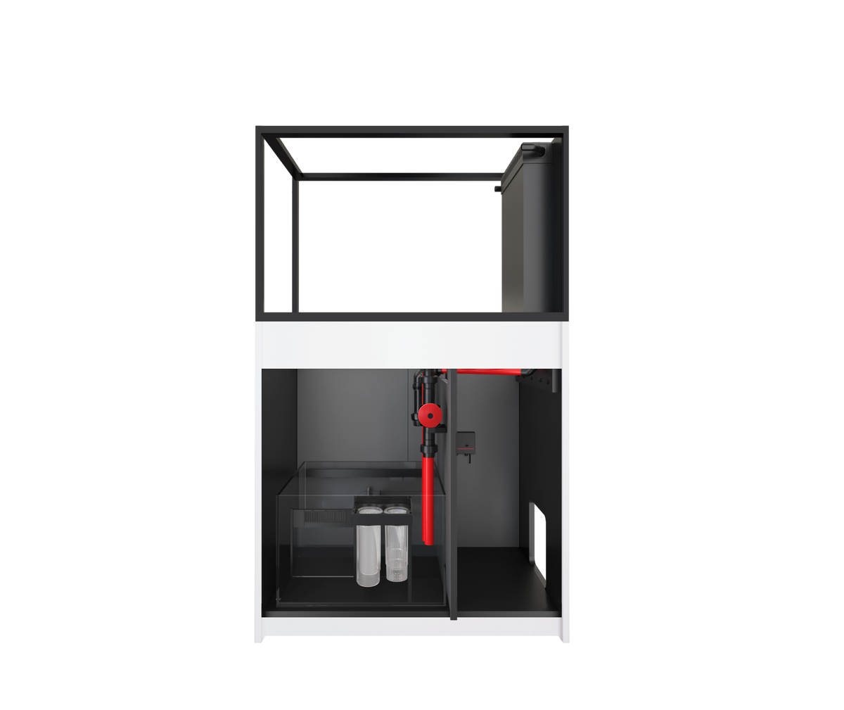 Red Sea REEFER Peninsula 350 G3+ Aquarium – manufacturer view with cabinet doors removed