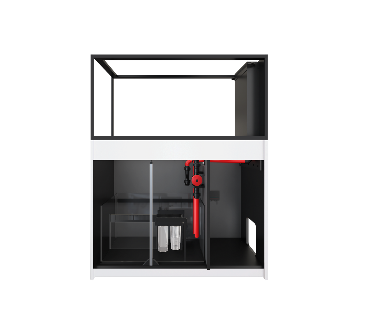 Red Sea REEFER Peninsula 500 G3+ Aquarium – manufacturer view with cabinet doors removed