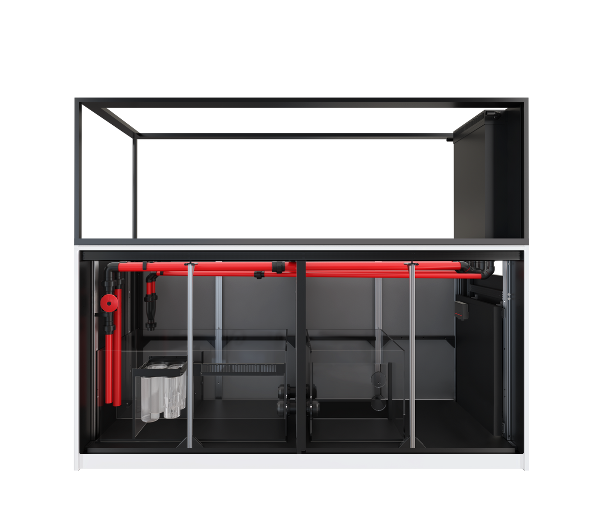 Red Sea REEFER Peninsula S-950 G3+ Aquarium – manufacturer view with cabinet doors removed