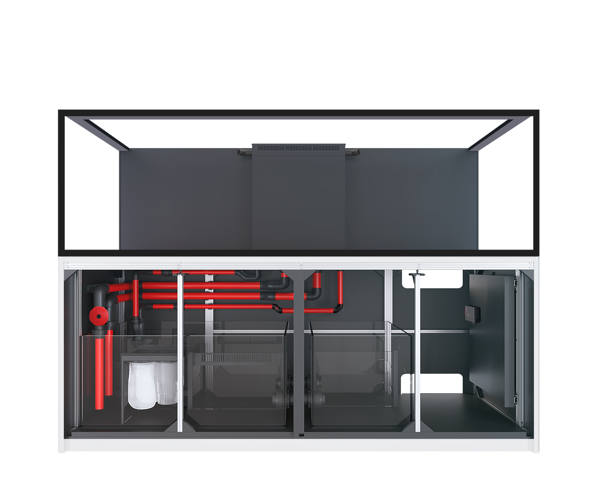 Red Sea REEFER S-1000 G3+ Aquarium – manufacturer view with cabinet doors removed