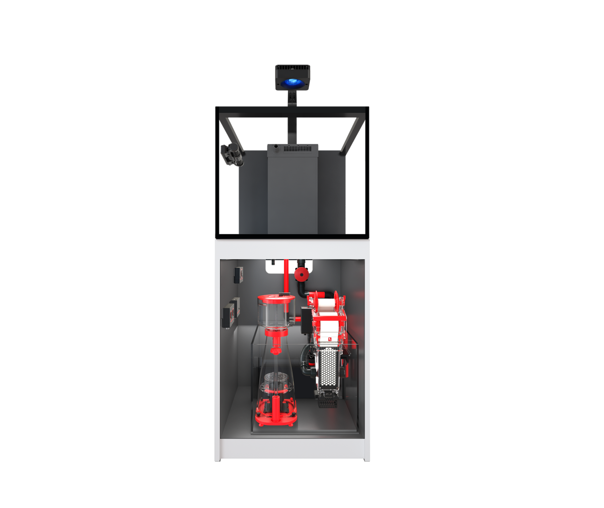 Red Sea REEFER MAX 200 G3+ Aquarium – manufacturer view with cabinet doors removed