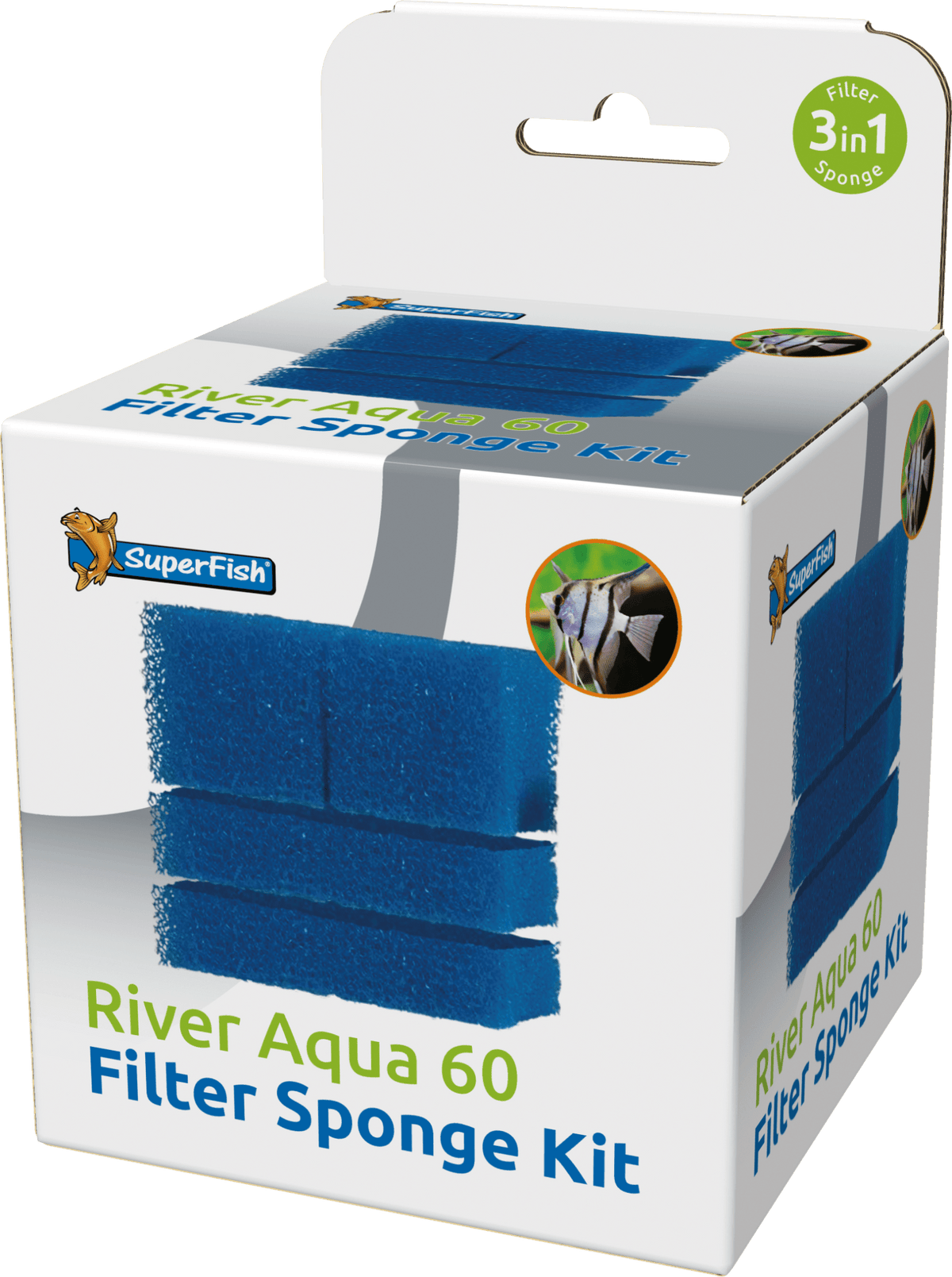 SuperFish River Aqua 60 Filter Sponge Kit – 3 Pieces - Perfect Aquatics Ltd